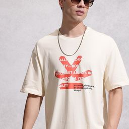 WROGN Pure Cotton Brand Logo Printed Oversized T-shirt-picture-43