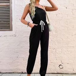 StyleCast Women One Shoulder Sleeveless Basic Jumpsuit-image-50
