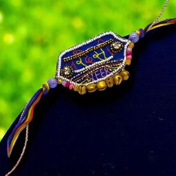 PRIAANSHA CREATIONS Veer Artificial Beaded Thread Rakhi With Roli Chawal-image-8