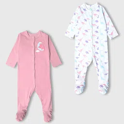 YUV Kids Pack Of 2 Printed Pure Cotton Sleepsuit-image-76