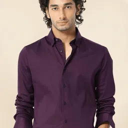 INDOPRIMO Men Solid Spread Collar Satin Formal Shirt-picture-38