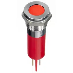RS PRO Red Panel Mount Indicator 12V DC, Mounting Hole Size 14 mm, Termination Type Faston, Solder Lug, IP Rating IP67, Model No 1345549-12