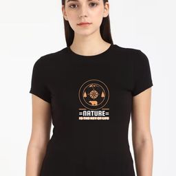 Moda Rapido Women Typography Printed Round Neck Cotton T-shirt-picture-18