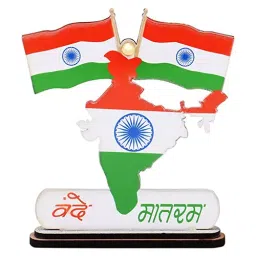 AllExtreme EXIF05 Universal Showpiece Indian Flag with Vande Mataram Symbol for Car Dashboard-79