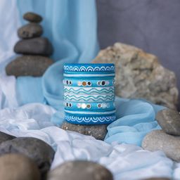 Taasha Craft Set Of 8 Thread & Mirror Bangles-61