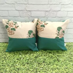 Pink Parrot White & Green 2 Pieces Ethnic Motifs Jacquard Silk Square Cushion Covers-picture-12