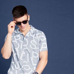 Mast & Harbour Men Slim Fit Opaque Printed Casual Shirt-picture-4