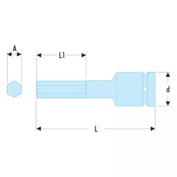 FACOM 12.7 mm (1/2 Inch) Square Drive Impact Socket Bit Hexagonal 8 mm, NSHM.8 image 2