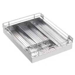 Everwin Gold Series Sheet Cutlery Basket Stainless Steel 4 mm Wire Thickness 18x16x4 inch, Silver-picture-34