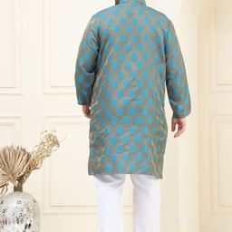 SOJANYA PLUS Men Ethnic Motifs Regular Thread Work Kurta with Pyjamas image 5