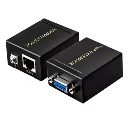 LOTA VGA to RJ45 Signal Extender Adapter Black for Transmit Video Signals over Long Distances, MST-959-LT-20