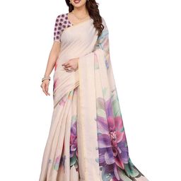 HERE&NOW Floral Zari Silk Blend Saree-image-24