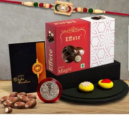 DeoDap Rakhi Combo for Brother with Rakhi, Roli Chawal, Coin & Greeting Card-38