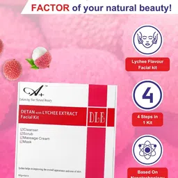A+ Professional Range 4 Step Detan With Lychee Extract Facial Kit- 200 g image 4