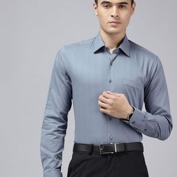Van Heusen Slim Fit Striped Pure Cotton Formal Shirt-picture-16