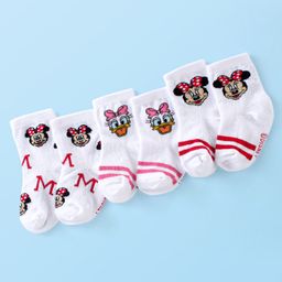 Cute Walk by Babyhug Antibacterial Ankle Length Socks Minnie Mouse Design Pack of 3- Multicolour-image-79
