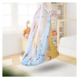 Baybee Cotton Baby Hanging Swing cradle with Mosquito Net - Yellow-picture-3