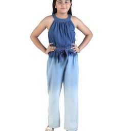 Budding Bees Sleeveless Ombre Denim Jumpsuit - Blue-image-95