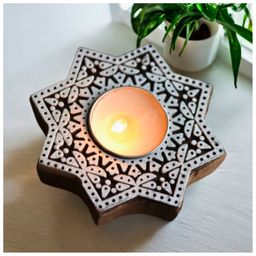 Aesthetic Living Sitara Wooden T- Light Holder with a pack of 6 soywax t light candles 350 g-image-66
