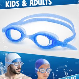 Fiddlerz Anti Fog Swimming Goggles with UV Protection & Adjustable Strap Blue color Age 3 and Above-4