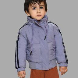 Mi Arcus Full Sleeeves Side Taped Jacket With Kangaroo Pockets - Lavender-picture-29