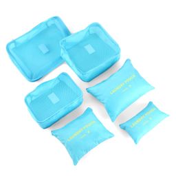 Multi Utility Organizer Pouch Cum travel Kit Set of 6 - Light Blue-image-45
