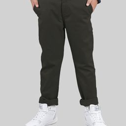 Kiddopanti Cotton Solid Pant - Dark Grey-image-5