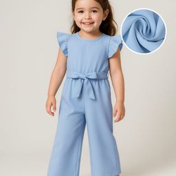 Mark & Mia Frill Sleeves Solid Jumpsuit - Blue-image-21