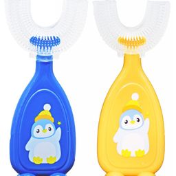 TOYPENTER U-Shaped Toothbrush for Baby | 360° Oral Teeth Cleaning Tools | Infants Toothbrush with Food Grade Silicone Head | Manual Toothbrush For new Born Baby (Pack of 2) (Blue & Yellow)-image-104