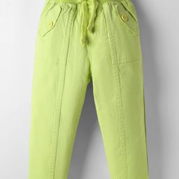 Babyhug Twill Woven Full Length Solid Colour Trouser Pant - Lime Green-picture-35