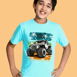 NUSYL Boys Graphic Printed Round Neck Cotton T-shirt-image-77
