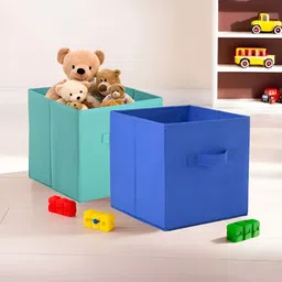 Aura Green Set of 2 Regular Square Foldable & Multipurpose Wardrobe Storage Box Organizer-30