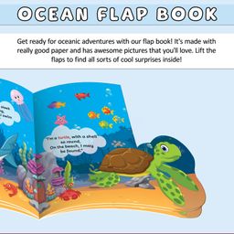gowoo Under The Ocean, At The Farm, Around The Jungle and The Era Of Dinosaurs Flap Book | Combo of 4 flap books | Educational Flap Book, activity book for kids. image 3