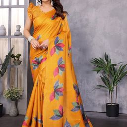 KALINI Floral Art Silk Half and Half Saree-image-52