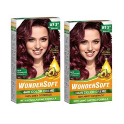 WonderSoft Set Of 2 Hair Color Creme - Burgundy WS 3 16-20