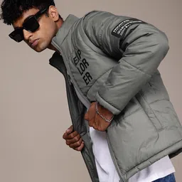 The Roadster Life Co. Typography Printed Padded Jacket with Detachable Sleeves-image-35