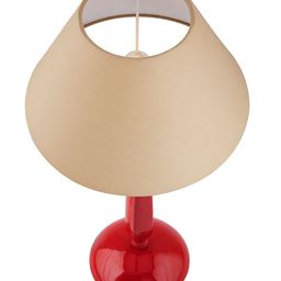 Homesake Red & Off-White Solid Cubist Handcrafted Table Lamp with Shade image 4