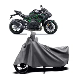 Auto Pearl Two Wheeler Cover with Bag for Kawasaki ZH2, Silver-picture-22