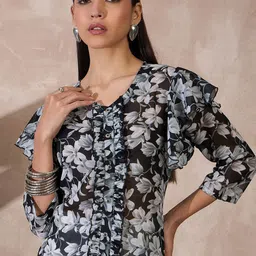 all about you Floral Print Georgette Top-image-38