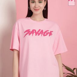 Tromko Women Pack of 2 Graphic Printed Round Neck Cotton Oversized T-shirts-picture-29