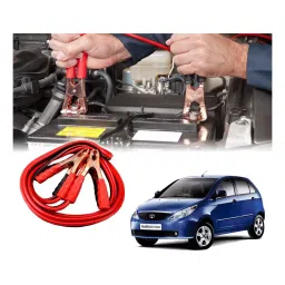 Auto Pearl 2.29 m (7.5 Ft) 500 A Heavy Duty Booster Anti Tangle Battery Jumper Cable for Tata Vista (Pack of 2)-image-66