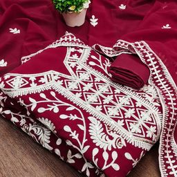 Rangtulika Ethnics Embroidered Unstitched Dress Material-picture-0