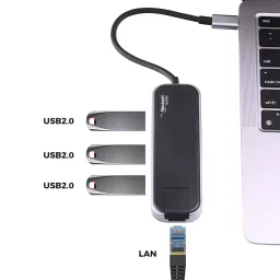 Nextech USB-C to 6 in 1 Hub Dock with Ethernet 1000 mbps RJ45 Port + HDMI 4K + USB-C Power Delivery and 3 USB 2.0 Port, NA39C image 4