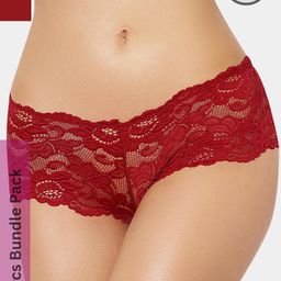 LoveAasan Women Pack of 2 Maroon Lace Seamless Hipster Briefs-picture-48