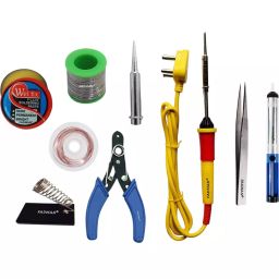 Fadman Beginner Basic 9 In 1 Soldering Iron Kit Copper, Iron & Nickle Corded 25 W with Solder Wire, Cutter-1