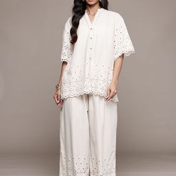 Ritu Kumar Embroidered Shirt & Palazzos-image-30