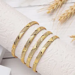 ANIKAS CREATION Gold-Plated Bangles-37