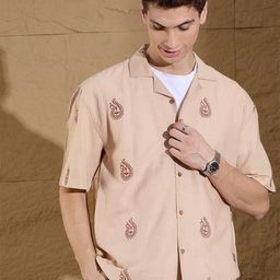 DENNISON Paisley Print Oversized Cotton Casual Shirt-image-40