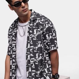 FCUK Relaxed Fit Opaque Abstract Printed Casual Shirt-image-8