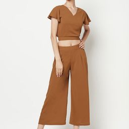 Miss Grace V-Neck Flared Sleeves Top & Trouser Co-Ord Set-picture-15